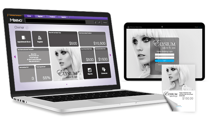 Custom design Meevo 2 dashboards, online booking, eGift