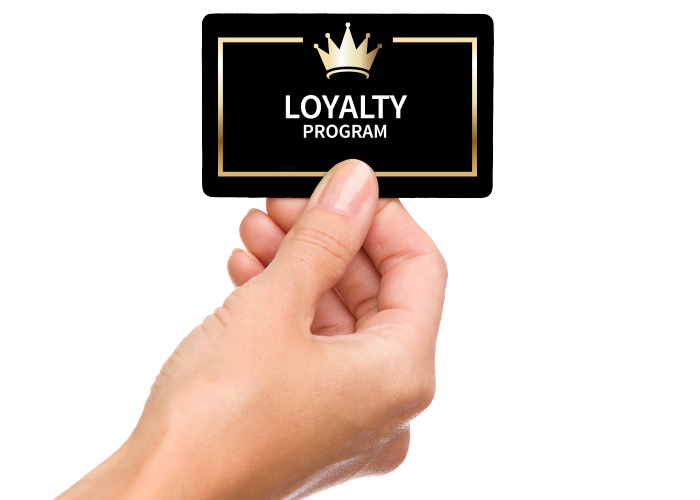 hand holding loyalty program card